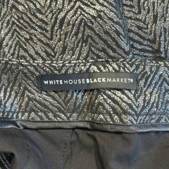 WHBM Black Silver Metallic Comfort Stretch
Jacquard Slim Ankle Pants 4 - Picture 9 of 12